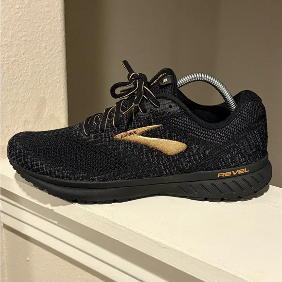 Brooks Revel 3 Black 1103141D077  Running Shoes Sneakers Mens Size 8.5 Medium D - Picture 4 of 10